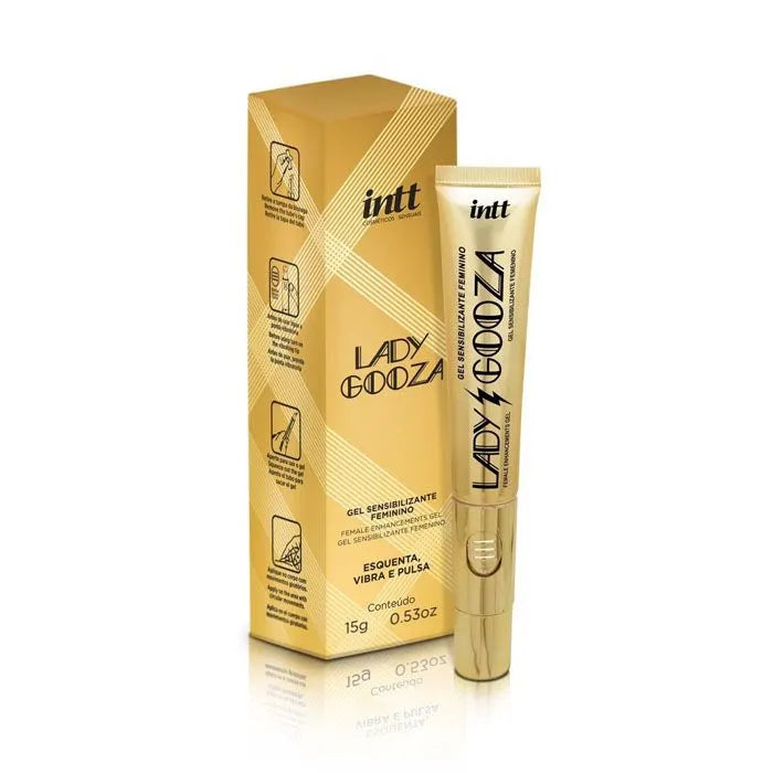 Gel Excitante Feminino Esquenta Vibra E Pulsa Lady Gooza 15g - Intt