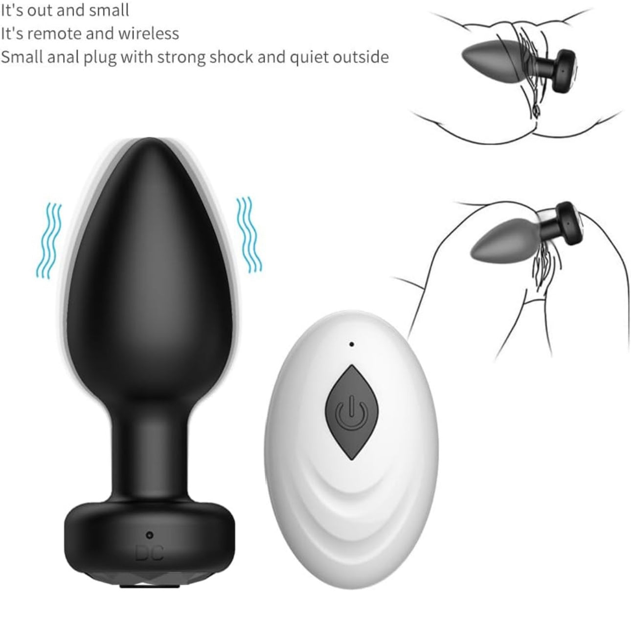 Plug An@l com controle remoto, anal vibratório 10 modos de vibração