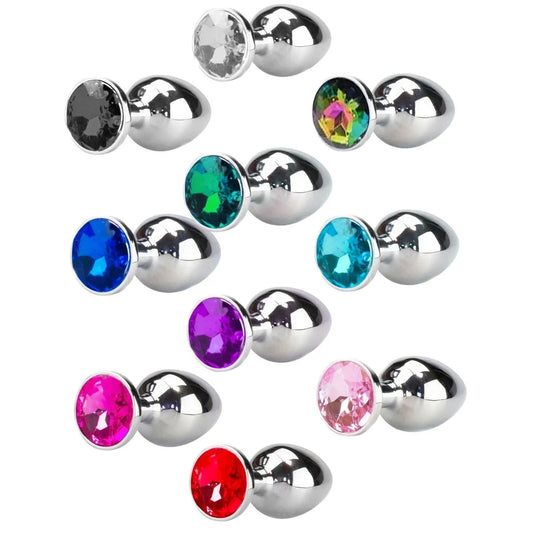 Plug Anal Em Alumínio Grande Com Pedra Importação