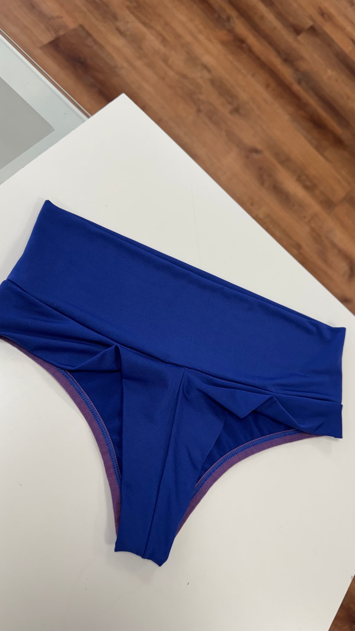 Calcinha pala alta fio azul caneta - G