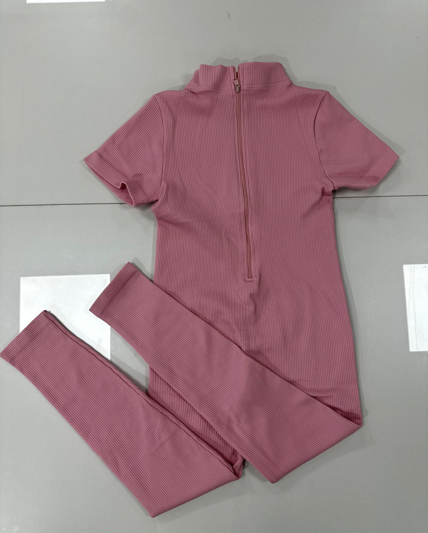 Macacão longo zíper - Rosa Bebê P