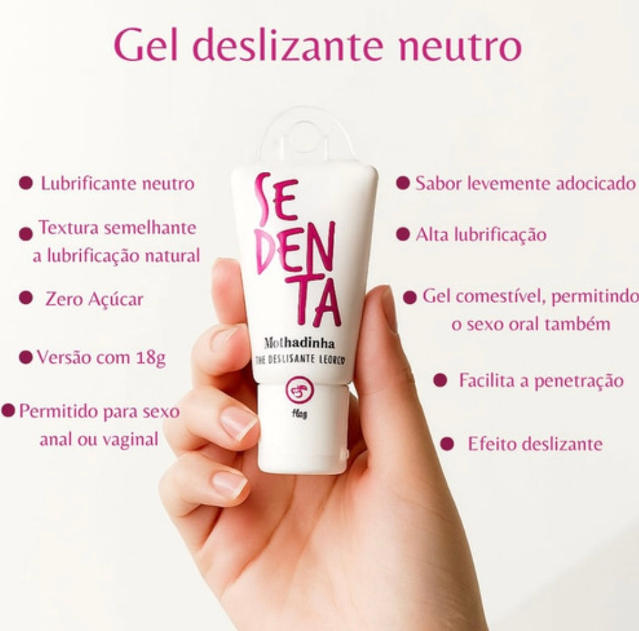 Gel Comestivel Lubrificante Intimo Neutro Sedenta Molhadinha Zero Açucar 18g