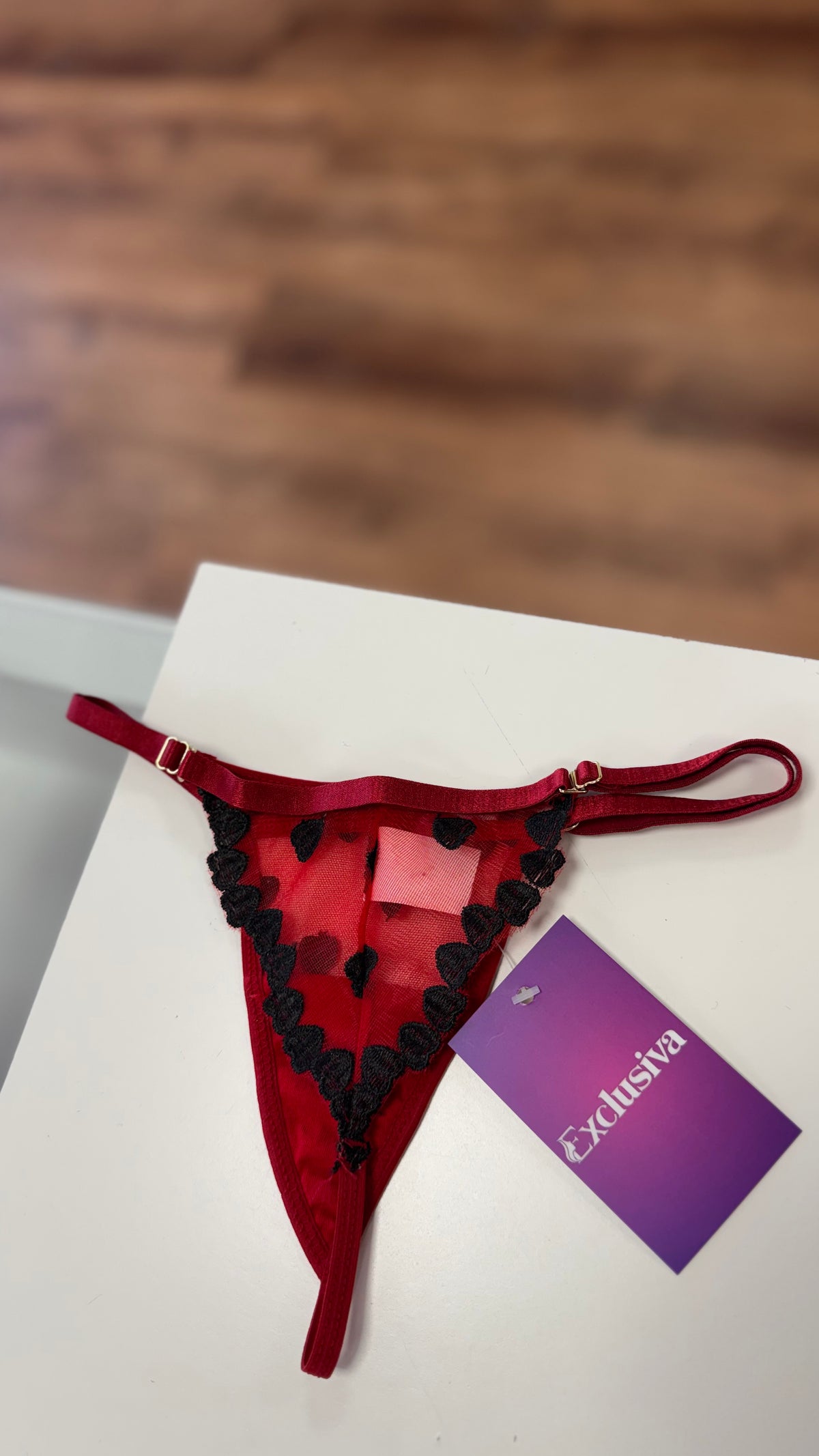Calcinha Personalizável Corações- VERMELHA Tamanho Único
