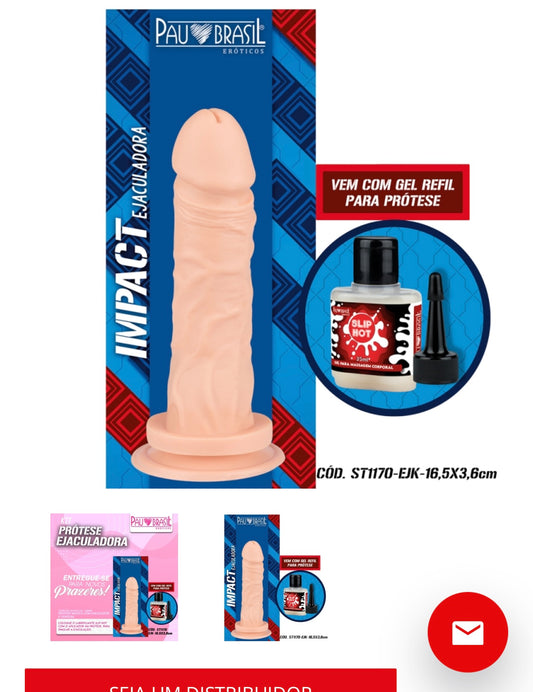 KIT PRÓTESE EJACULADOR, VENTOSA E VEIA + SLIP HOT 16,5 X 3,6 CM