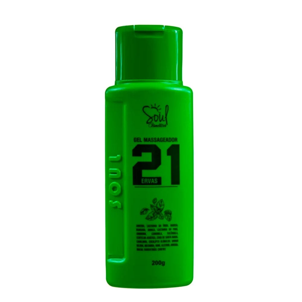 GEL MASSAGEADOR 21 ERVAS 200G SOUL COSMÉTICOS