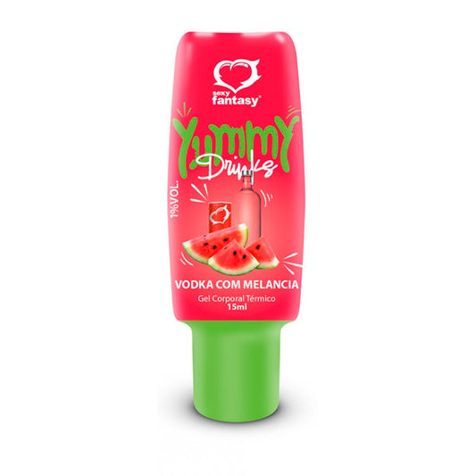 YUMMY DRINKS GEL COMESTÍVEL TÉRMICO 15ML VODKA com Melancia