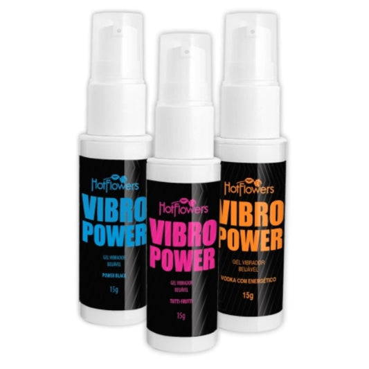 Vibro Power Vibrador Líquido Beijável 15G Hot Flowers POWER BLACK .