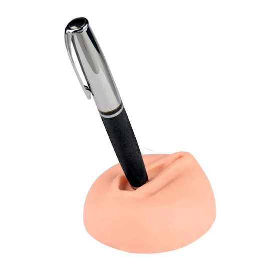 Porta Caneta Escritório Silicone Formato De Vagina