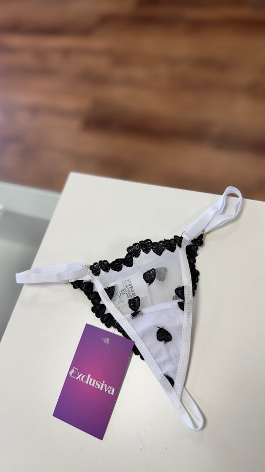 Calcinha Personalizável Corações- BRANCA Tamanho Único