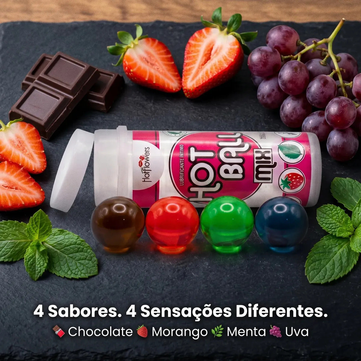Bolinhas Explosivas Vaginal 4 Sabores Hot Ball