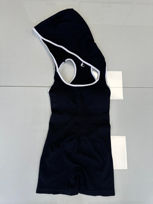 MACAQUINHO CURTO COM CAPUZ Fitness by Exclusiva   PRETO- M