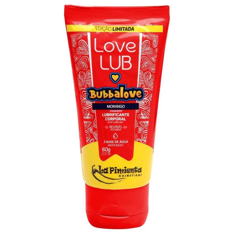 Lubrificante Íntimo Beijável Bubbalove Morango 60g La Pimienta
