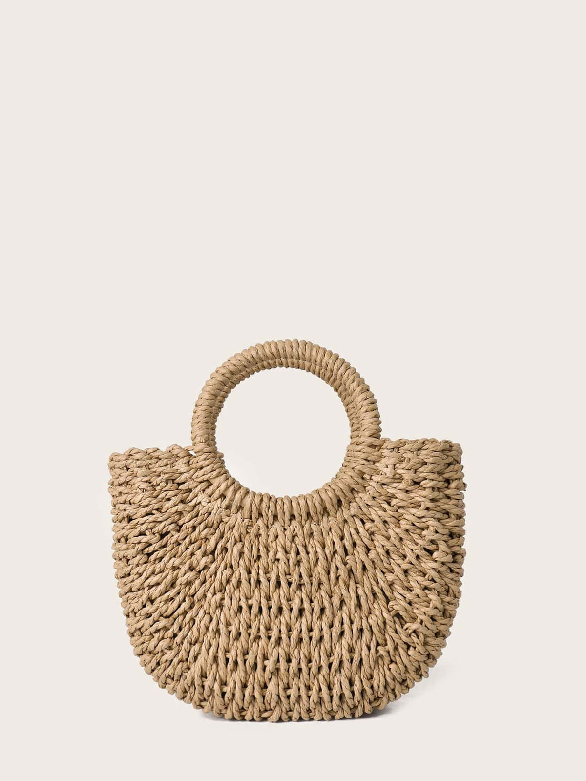 Bolsa de palha com alça redonda