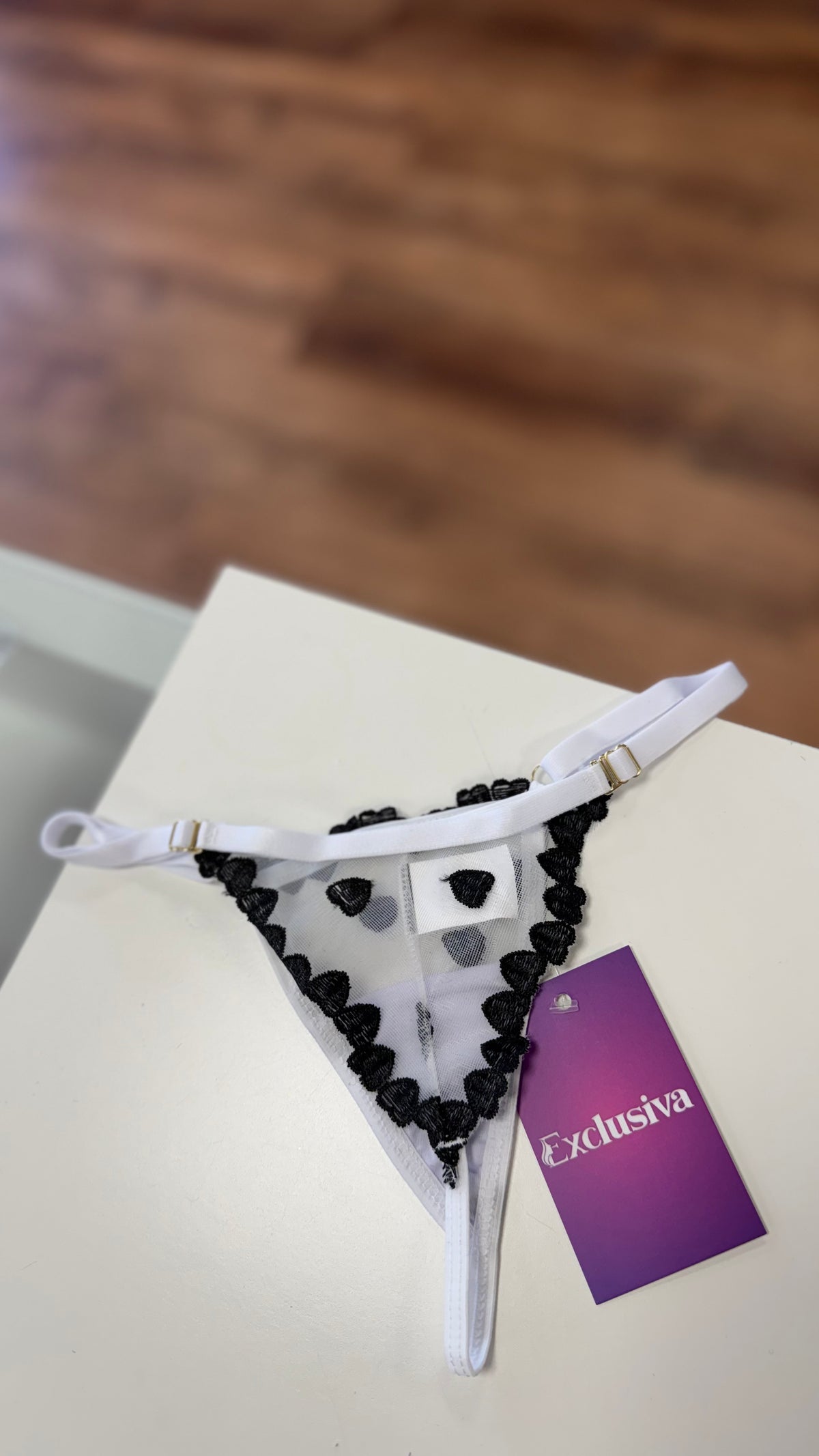 Calcinha Personalizável Corações- BRANCA Tamanho Único