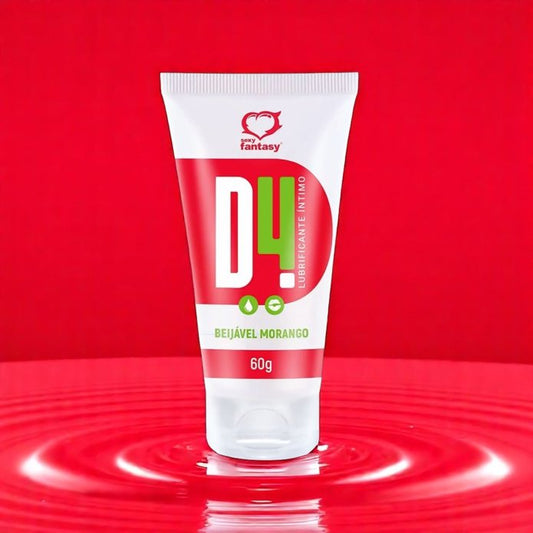D4 Lubrificante Beijável - SABOR MORANGO 60g