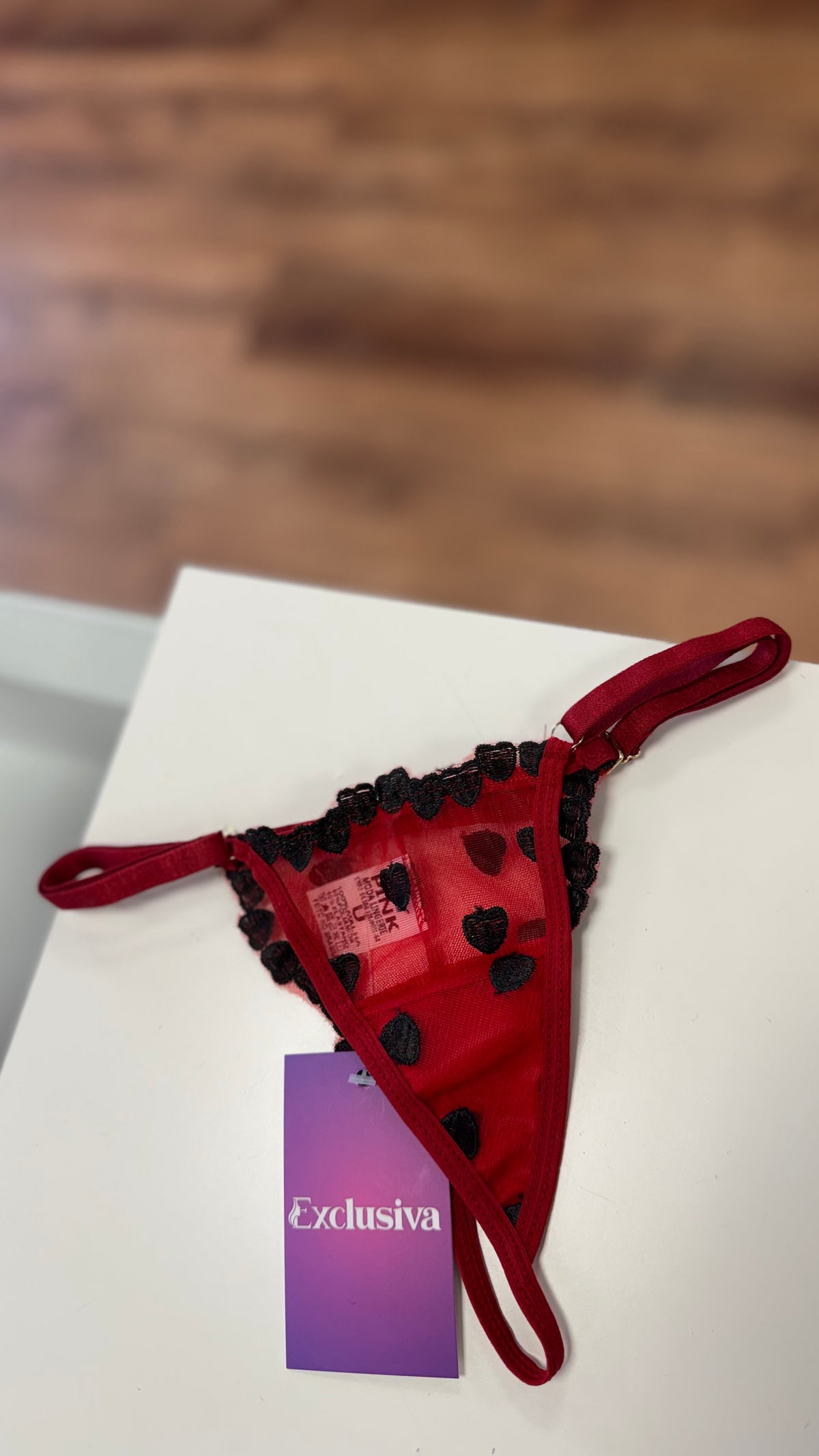 Calcinha Personalizável Corações- VERMELHA Tamanho Único