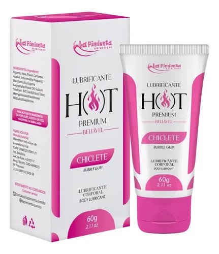 Lubrificante E Gel Íntimo La Pimienta Beijável Hot Premium Sabor Chiclete 60g Chiclete