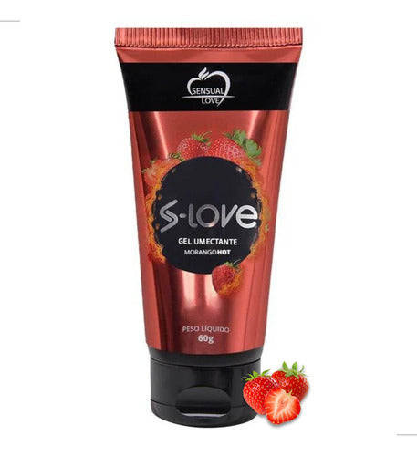 Gel Lubrificante Íntimo Sabor Morango Hot 60ml Sensual Love