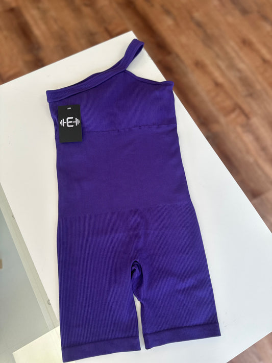 Macacão Fitness by Exclusiva um ombro só Roxo  - G