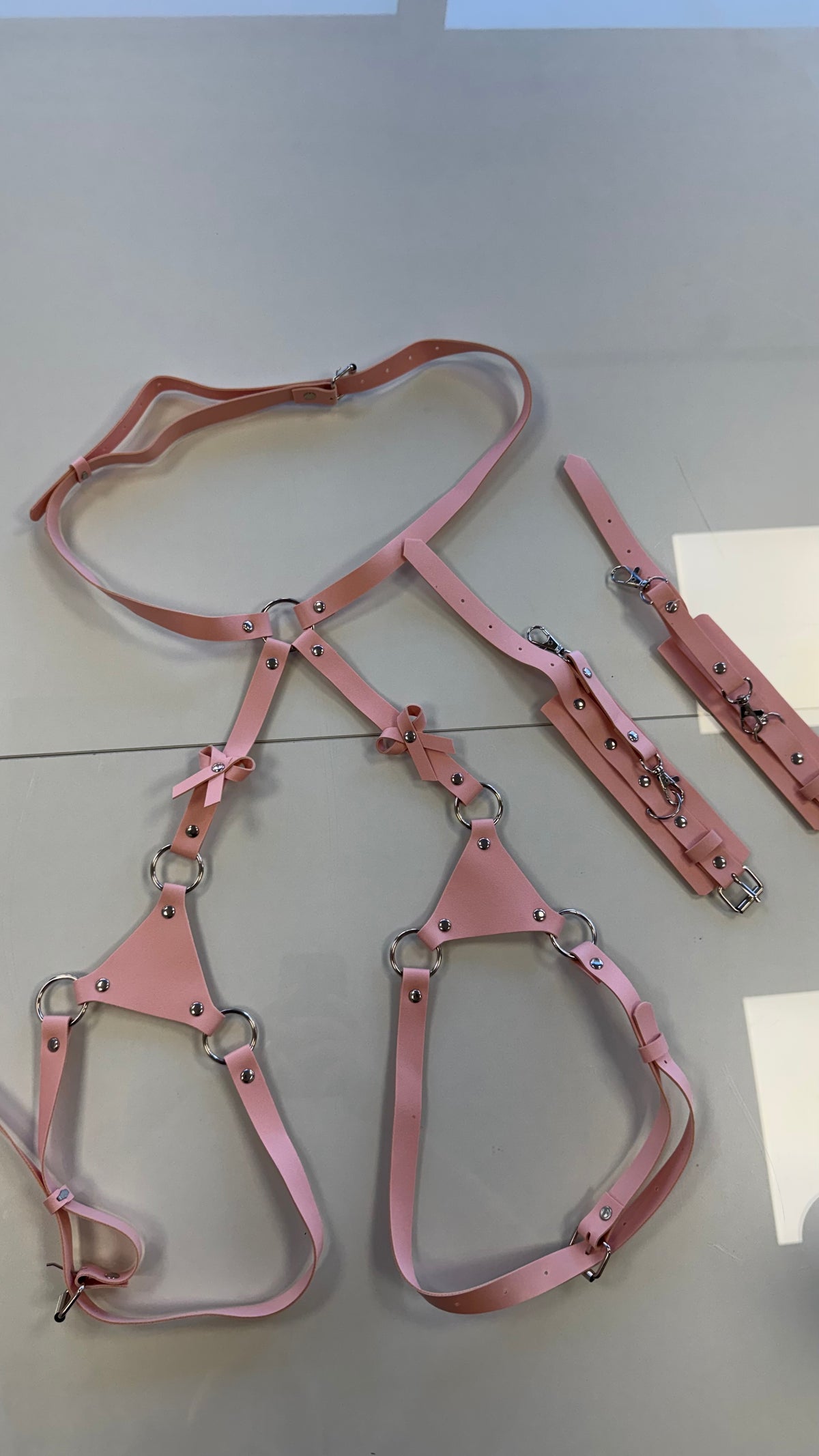 conjunto de arnês rosa