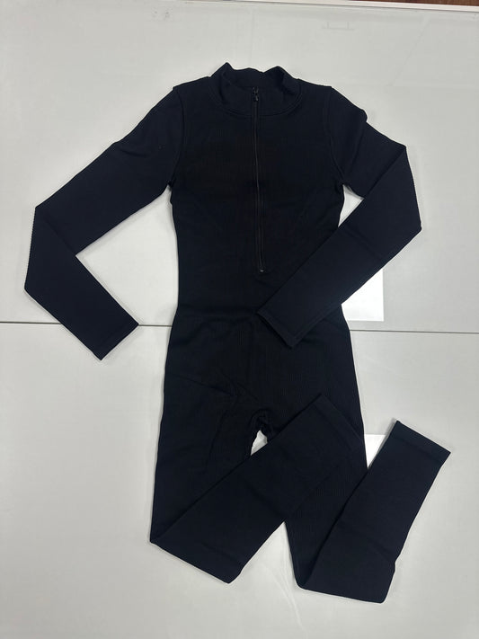 Macacão manga longo preto by exclusiva G