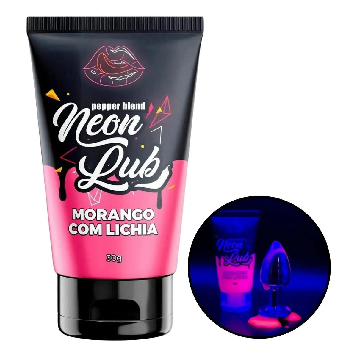 Neon Lub Pitaya Gel Comestível Brilha Em Luz Negra 30g