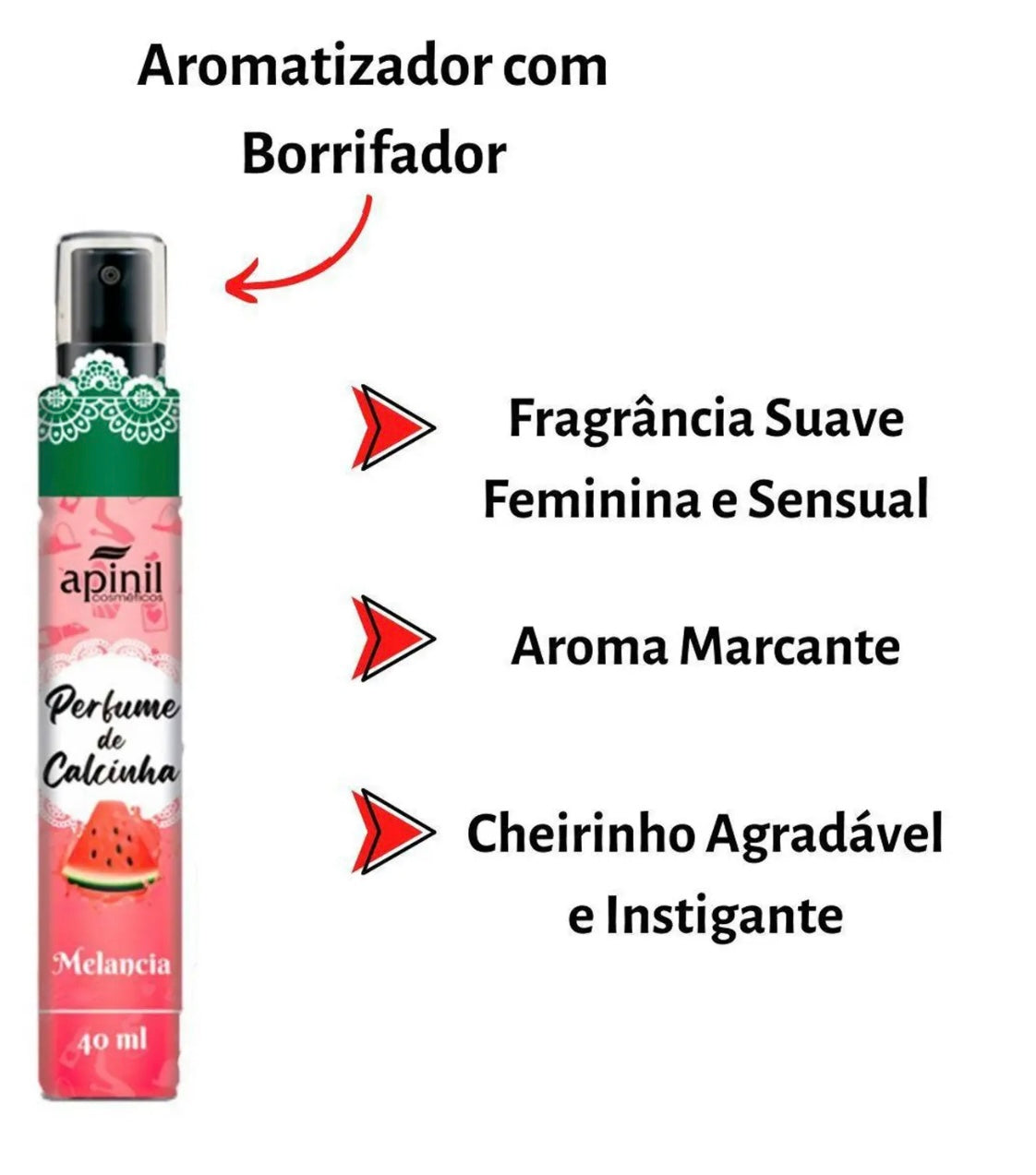 Apinil Spray Perfume De Calcinha Melancia 40 Ml