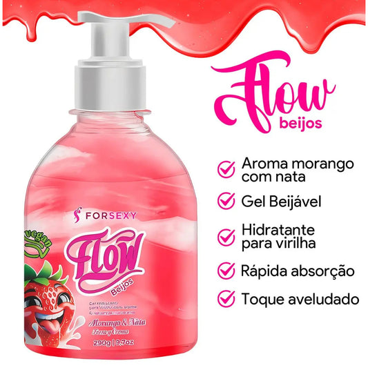 For Sexy Flow Beijos Aroma Morango e Nata - Gel Hidratante para Virilha 290g