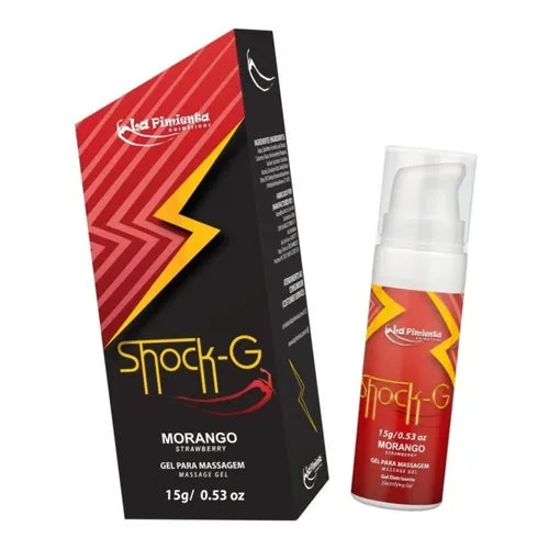 Gel Massagem Corporal Shock G Vibrador Beijavel Morango