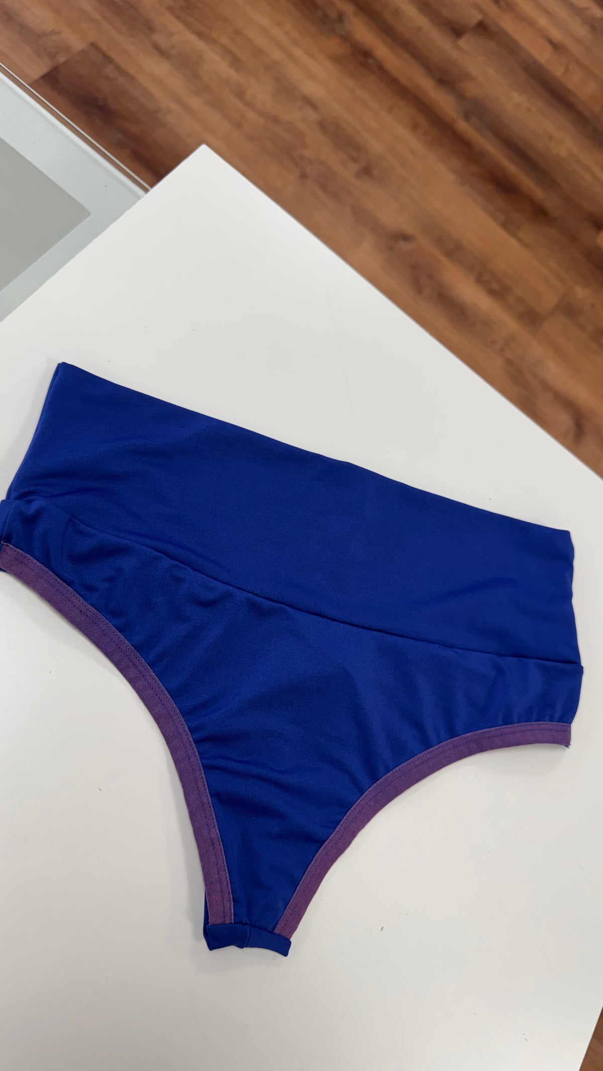Calcinha pala alta fio azul caneta  - G