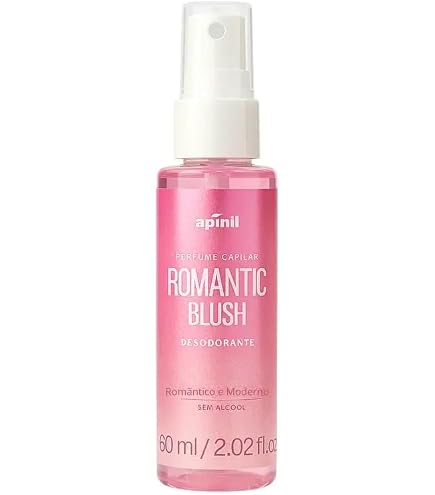 Perfume Capilar Romantic Blush, Desodorante Feminino, 60ml, Sem Álcool, Aroma Romântico e Moderno