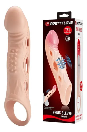 Capa Peniana Realística C/ Vibro Removível 21,3x4,0 Brad