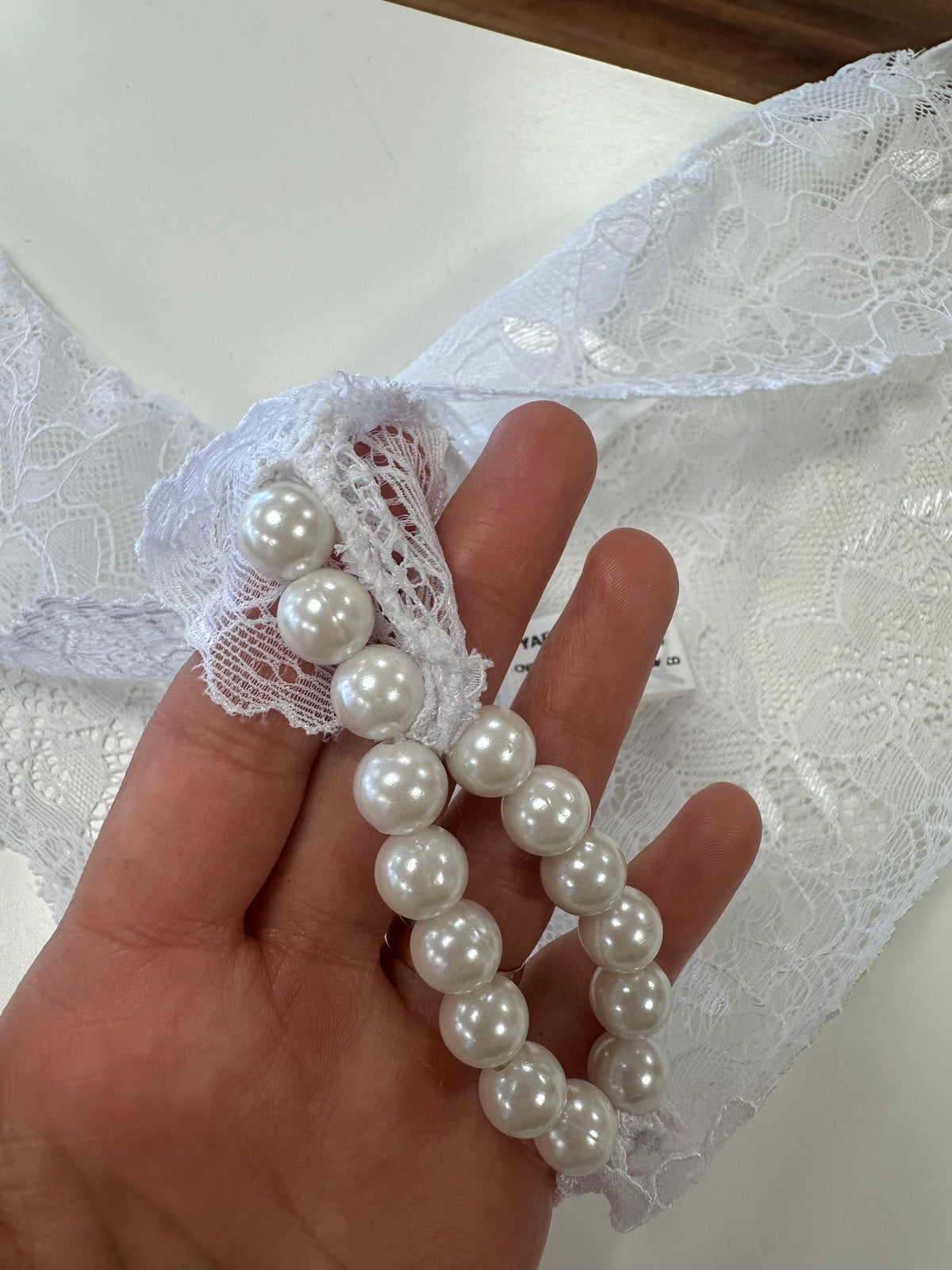 Calcinha Tailandesa Pérolas Fio Dental Renda - tamanho único- Branca