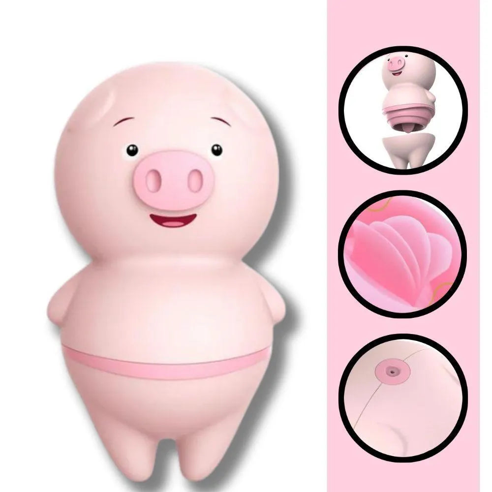 Vibrador Massageador Feminino Sexual Porquinho Masturbador Recarregável Estimulador De Clitóris 6 Modos De Vibração
