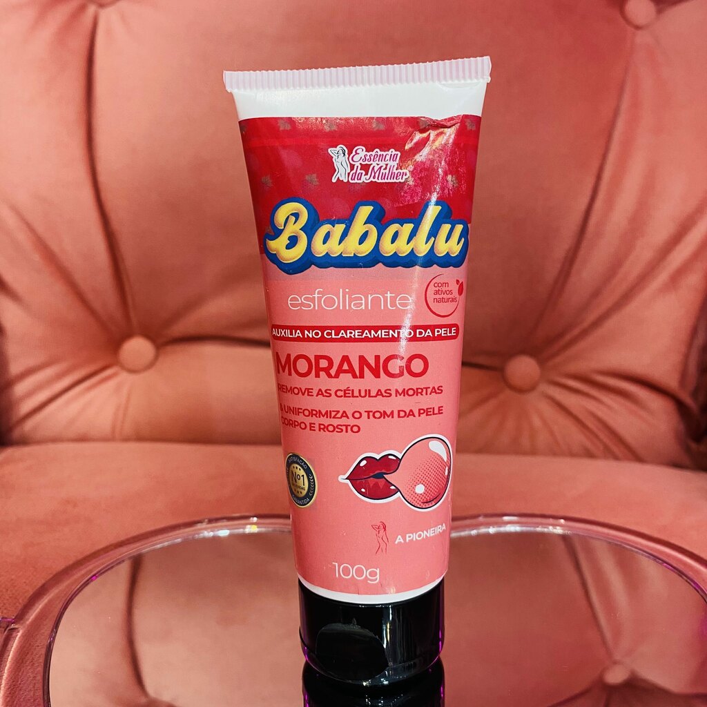 Esfoliante clareador MORANGO- ESSENCIA DA MULHER - 100G - BISNAGA