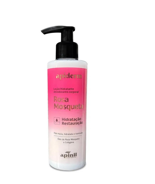 LOÇÃO HIDRATANTE DESODORANTE COM ROSA MOSQUETA E COLÁGENO 180G APINIL COSMÉTICOS