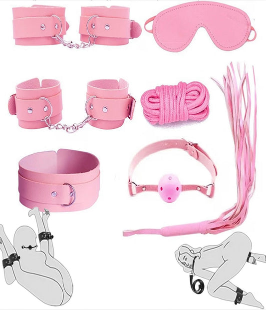 Kit BDSM Rosa 7 peças