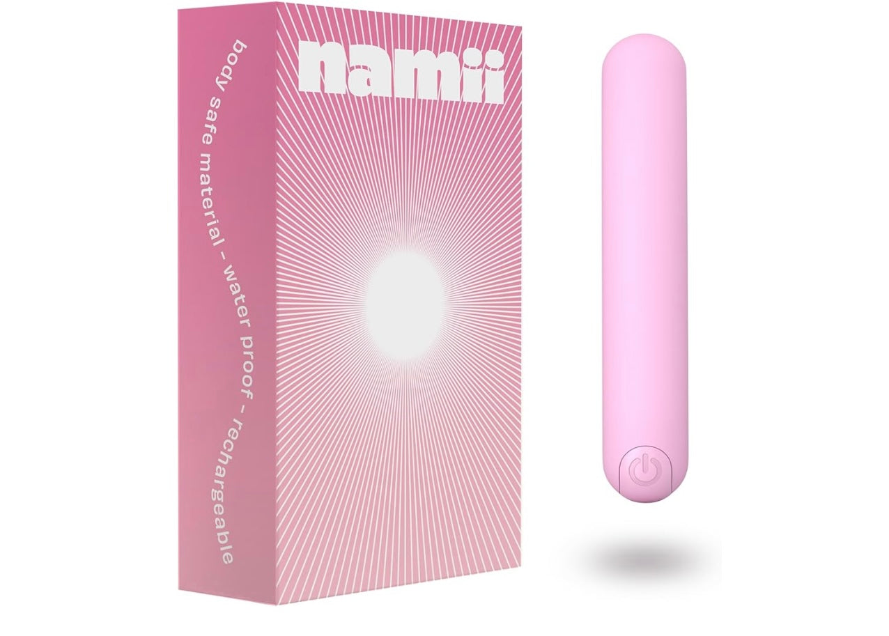 Micro vibrador à prova d'água com 10 modos - Silicone seguro para o corpo - Massageador fino, silencioso, portátil e recarregável para mulheresTamanho de dedo - Rosa claro