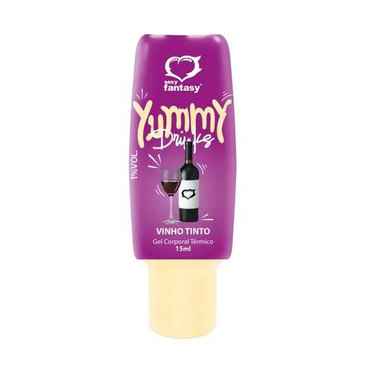 Yummy Drinks Gel Beijável 15 Ml Vinho Tinto .