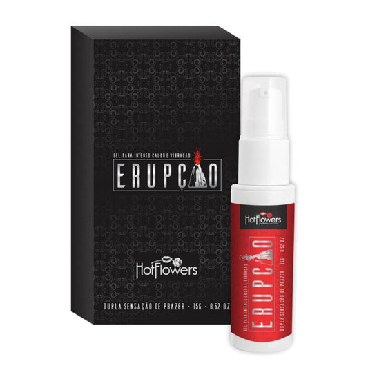 ERUPÇÃO GEL INTENSO CALOR E VIBRAÇÃO 15G HOT FLOWERS