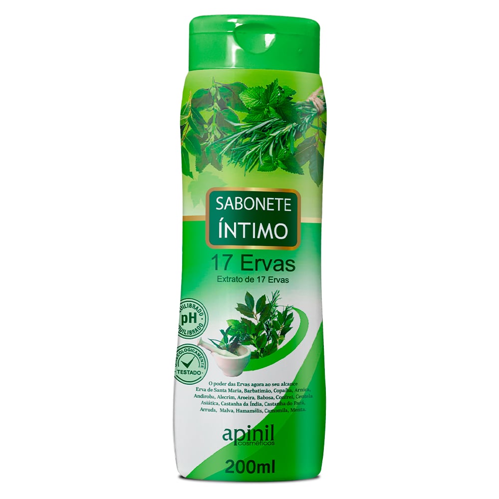SABONETE LÍQUIDO ÍNTIMO FEMININO 200ML APINIL COSMÉTICOS