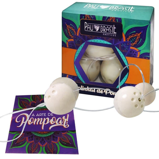 KIT BOLINHAS DE POMPOAR 04 UNIDADES PAU BRASIL