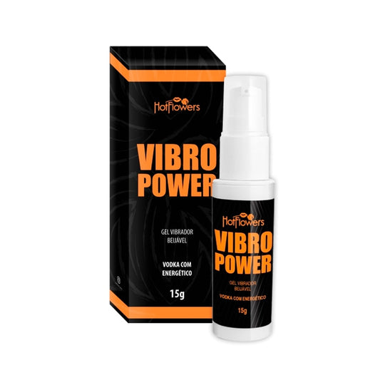 GEL VIBRANTE BEIJÁVEL VIBRO POWER 15G HOT FLOWERS